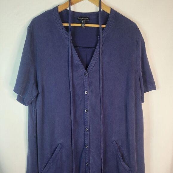 Long Tall Sally Navy Blue Button-Down Dress - Picture 11 of 16